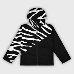 Ветровка с капюшоном женская Полосы зебры с черным, цвет: 3D-черный