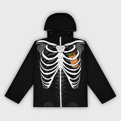 Ветровка с капюшоном женская Скелет: ребра с шаурмой, цвет: 3D-белый