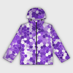 Ветровка с капюшоном женская Кибер Hexagon Фиолетовый, цвет: 3D-черный