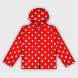 Женская ветровка Белый горошек на красном