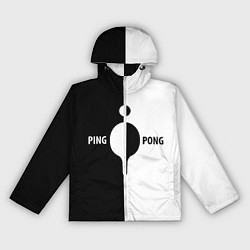 Ветровка с капюшоном женская Ping-Pong черно-белое, цвет: 3D-белый