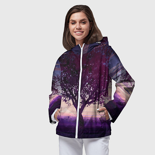 Женская ветровка Love Money Rock-n-Roll сакура / 3D-Белый – фото 3