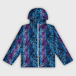 Ветровка с капюшоном женская Текстура меха фантастического животного паттерн, цвет: 3D-белый