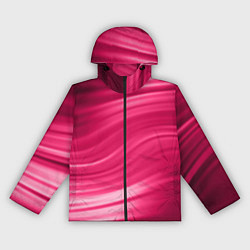 Ветровка с капюшоном женская Абстрактный волнистый узор в красно-розовых тонах, цвет: 3D-черный