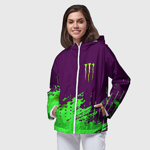 Женская ветровка Monster energy taurin / 3D-Белый – фото 3