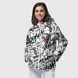 Ветровка с капюшоном женская Berserk tattoo mask, цвет: 3D-белый — фото 2