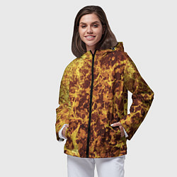Ветровка с капюшоном женская Абстракция - желтый антрацит, цвет: 3D-черный — фото 2
