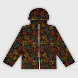 Ветровка с капюшоном женская Разноцветные жуки, цвет: 3D-белый