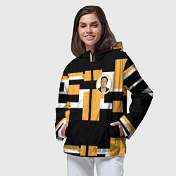 Ветровка с капюшоном женская Илон идея, цвет: 3D-черный — фото 2