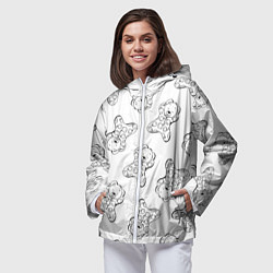 Ветровка с капюшоном женская Сончас у медвежат - раскраска, цвет: 3D-белый — фото 2