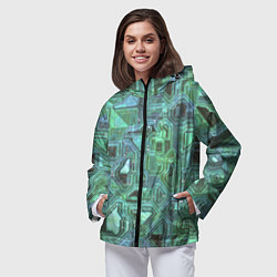 Ветровка с капюшоном женская Кибертехно, цвет: 3D-черный — фото 2
