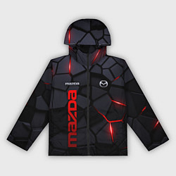 Ветровка с капюшоном женская Mazda - плиты с эффектом свечения, цвет: 3D-черный