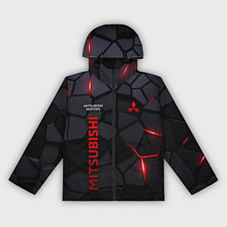 Ветровка с капюшоном женская Mitsubishi - плиты с эффектом свечения, цвет: 3D-черный