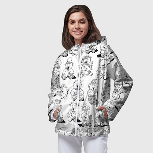 Женская ветровка Семья игрушечных мишек в костюмах / 3D-Белый – фото 3