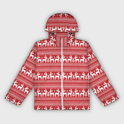 Ветровка с капюшоном женская Новогодние олени, цвет: 3D-белый