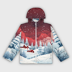 Ветровка с капюшоном женская Искрящийся новогодний воздух, цвет: 3D-белый