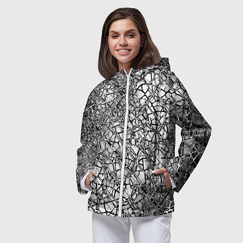 Женская ветровка Разбитое зеркало / 3D-Белый – фото 3