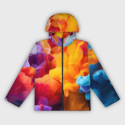 Ветровка с капюшоном женская Цветной дым, цвет: 3D-черный