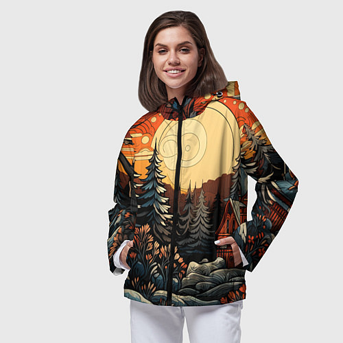 Женская ветровка Волшебная роспись / 3D-Черный – фото 3