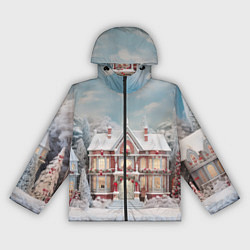 Ветровка с капюшоном женская Звездное кружево новогодней ночи, цвет: 3D-черный