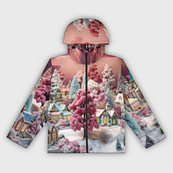 Ветровка с капюшоном женская Зимний закат новый год, цвет: 3D-черный