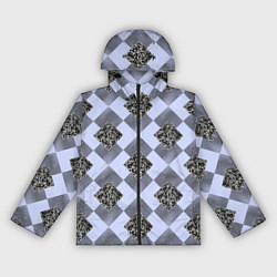 Ветровка с капюшоном женская Ромб пятнистый, цвет: 3D-черный