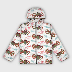 Ветровка с капюшоном женская Паттерн с русским драконом, цвет: 3D-черный