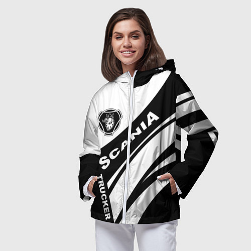 Женская ветровка Scania дальнобойщик / 3D-Белый – фото 3