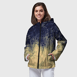 Ветровка с капюшоном женская Абстракция - чернила на песке, цвет: 3D-черный — фото 2