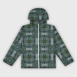 Ветровка с капюшоном женская Малахитовый индейский орнамент, цвет: 3D-белый