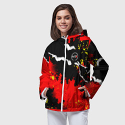 Ветровка с капюшоном женская Mass Effect force, цвет: 3D-белый — фото 2