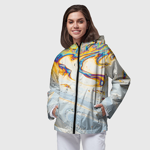 Женская ветровка Магия масляного отражения / 3D-Черный – фото 3