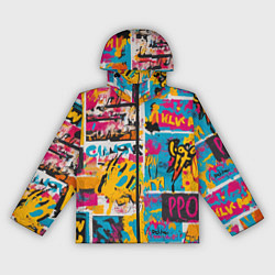 Ветровка с капюшоном женская В стиле поп арт, цвет: 3D-черный