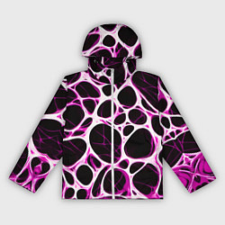 Ветровка с капюшоном женская Розовая морская волна, цвет: 3D-белый