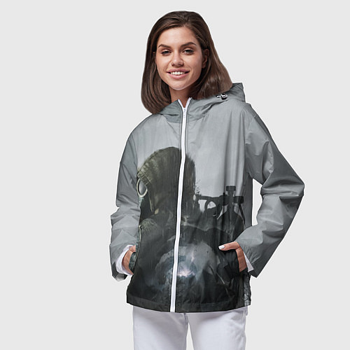 Женская ветровка STALKER 2 одиночка постер / 3D-Белый – фото 3