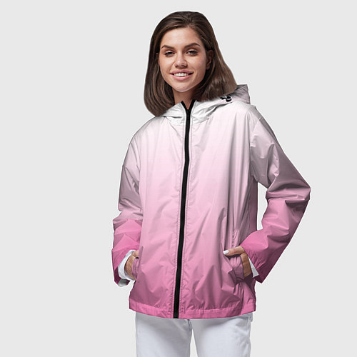 Женская ветровка Розовый рассвет градиент / 3D-Черный – фото 3