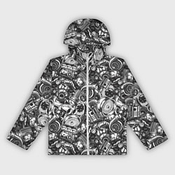 Ветровка с капюшоном женская Запчасти двигателя автомобиля, цвет: 3D-белый