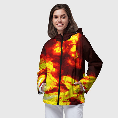 Женская ветровка Огненное безумие / 3D-Черный – фото 3