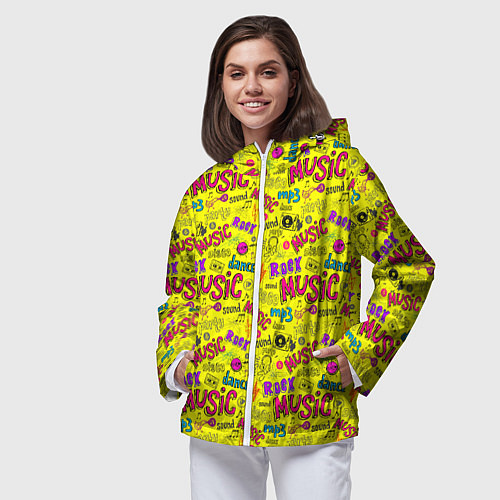 Женская ветровка Music dance / 3D-Белый – фото 3