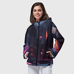 Ветровка с капюшоном женская Абстрактный вихрь, цвет: 3D-черный — фото 2
