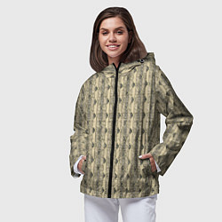 Ветровка с капюшоном женская Паттерн сёро-зелёный, цвет: 3D-черный — фото 2