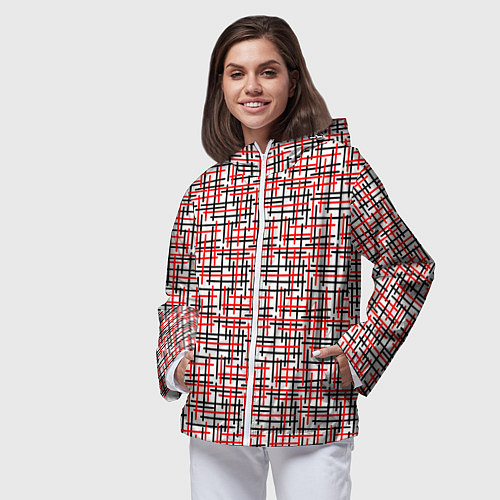 Женская ветровка Пересекаемые цветные полосы / 3D-Белый – фото 3