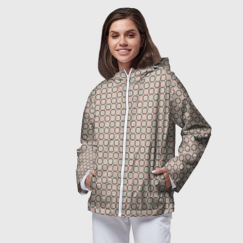 Женская ветровка В клетку стиль 60-х / 3D-Белый – фото 3