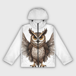 Ветровка с капюшоном женская Совушка с крыльями, цвет: 3D-черный