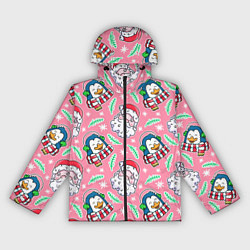 Ветровка с капюшоном женская Персонажи новогодние, цвет: 3D-черный