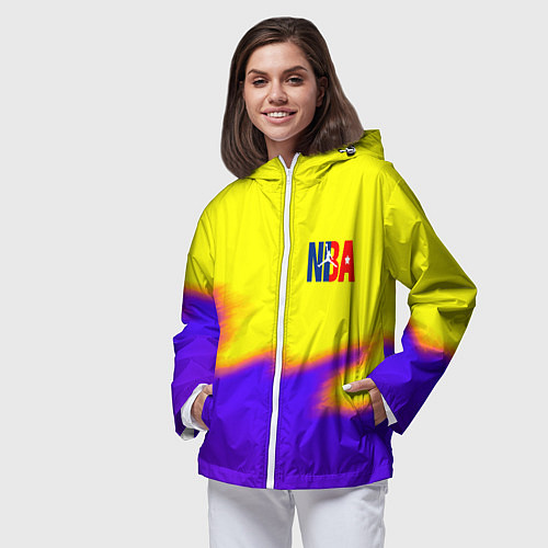 Женская ветровка НБА баскетбол краски неоновые желтые / 3D-Белый – фото 3
