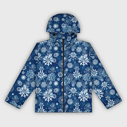 Женская ветровка Snowflakes on a blue background