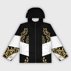 Ветровка с капюшоном женская Золотые узоры, цвет: 3D-черный