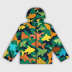 Женская ветровка Камуфляж силуэты рыбок