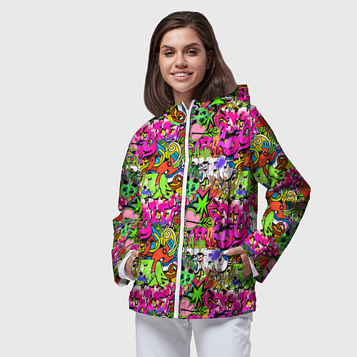 Женская ветровка Hip Hop Graffiti / 3D-Белый – фото 3